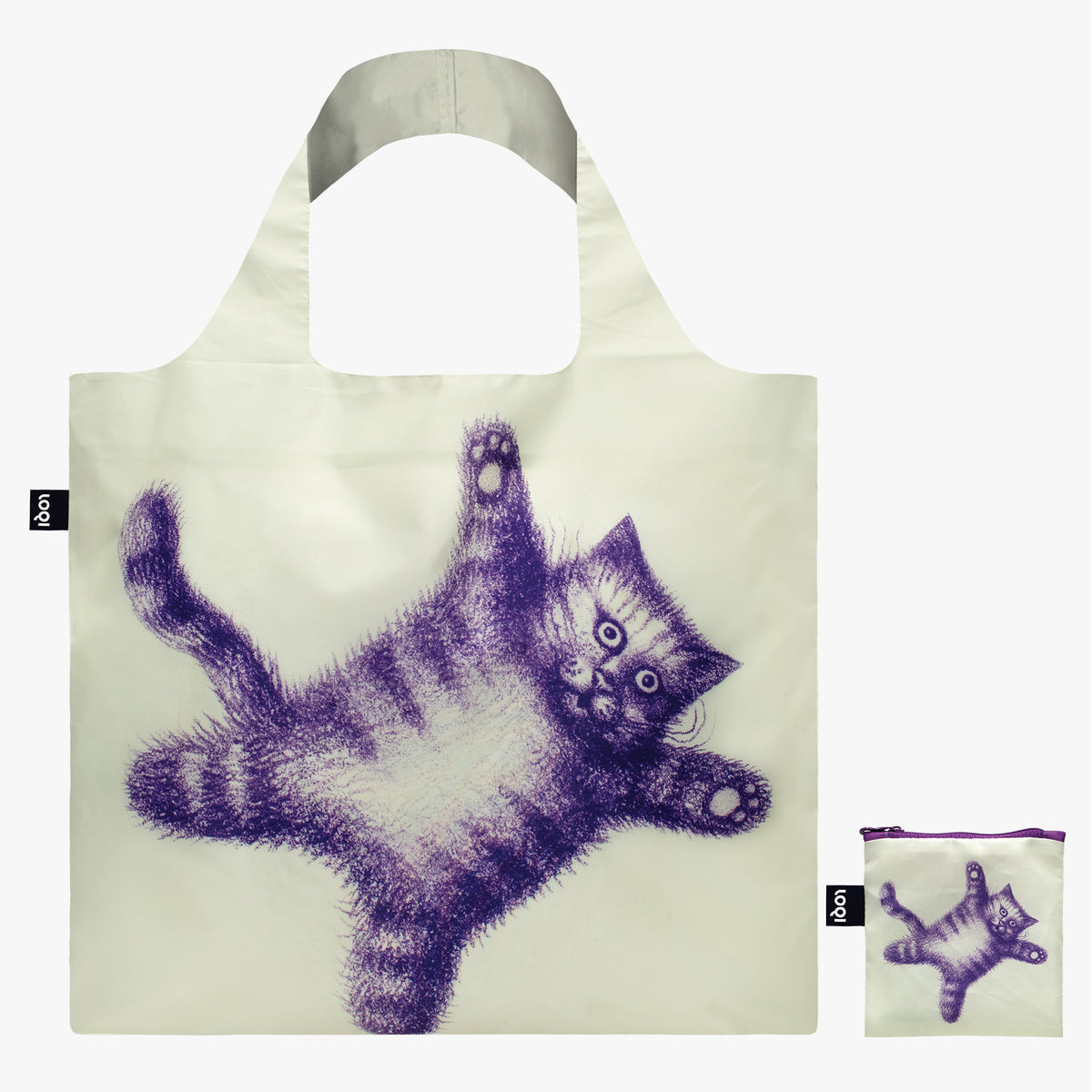 Flying Purr-ple Cat Recycled Bag