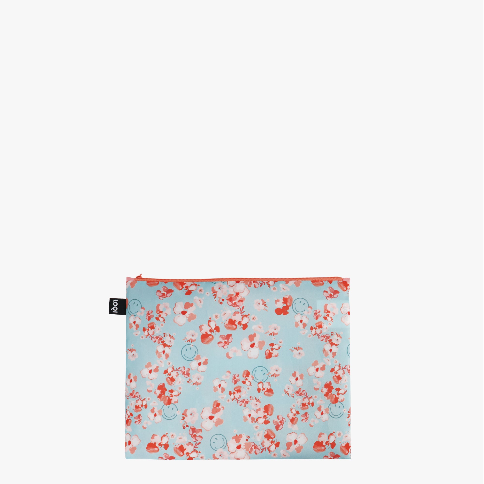 LOQI Smiley Blossom & Geometric Recycled Zip Pockets Set