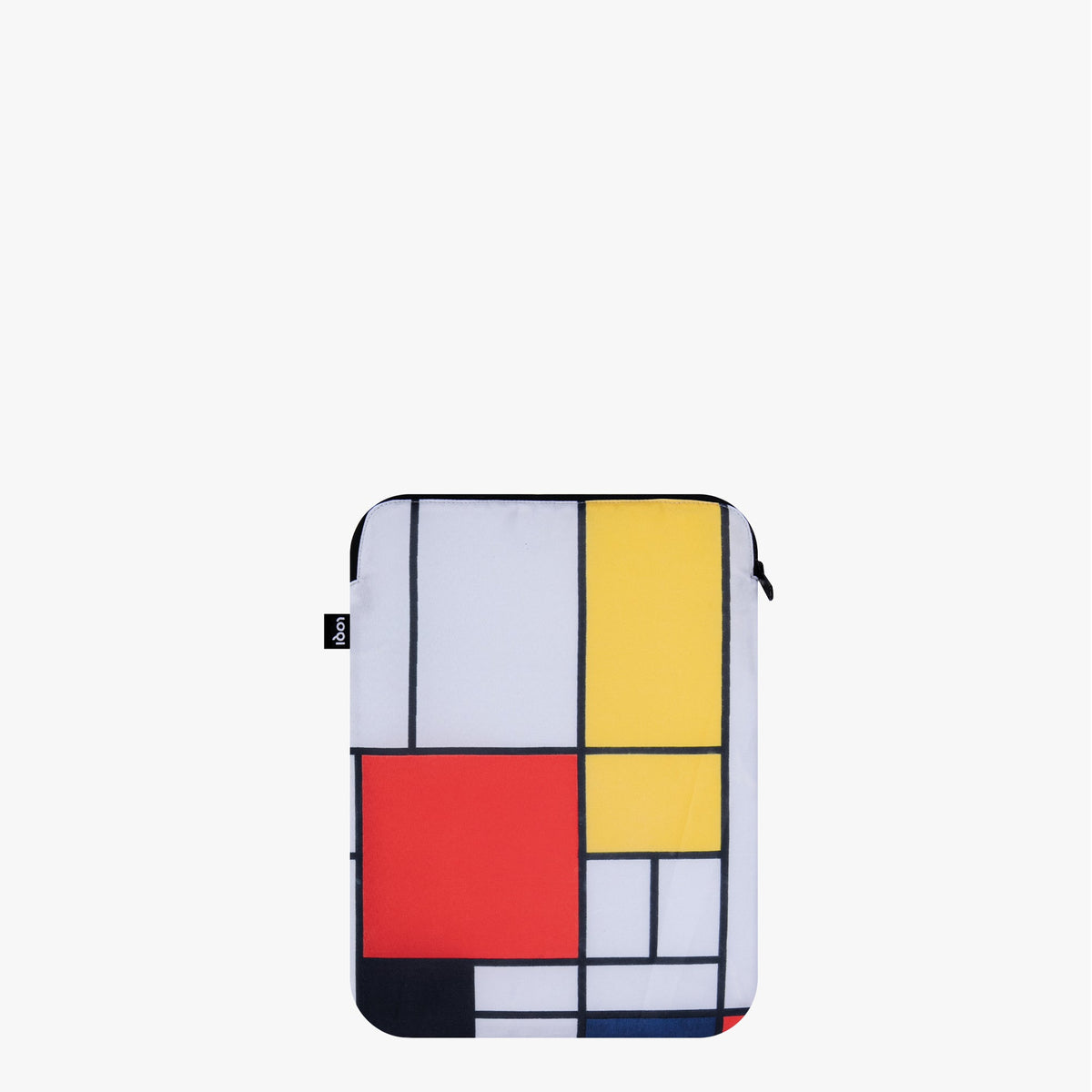 Composition avec la housse recyclée rouge, jaune, bleue et noire pour ordinateur portable 13 pouces