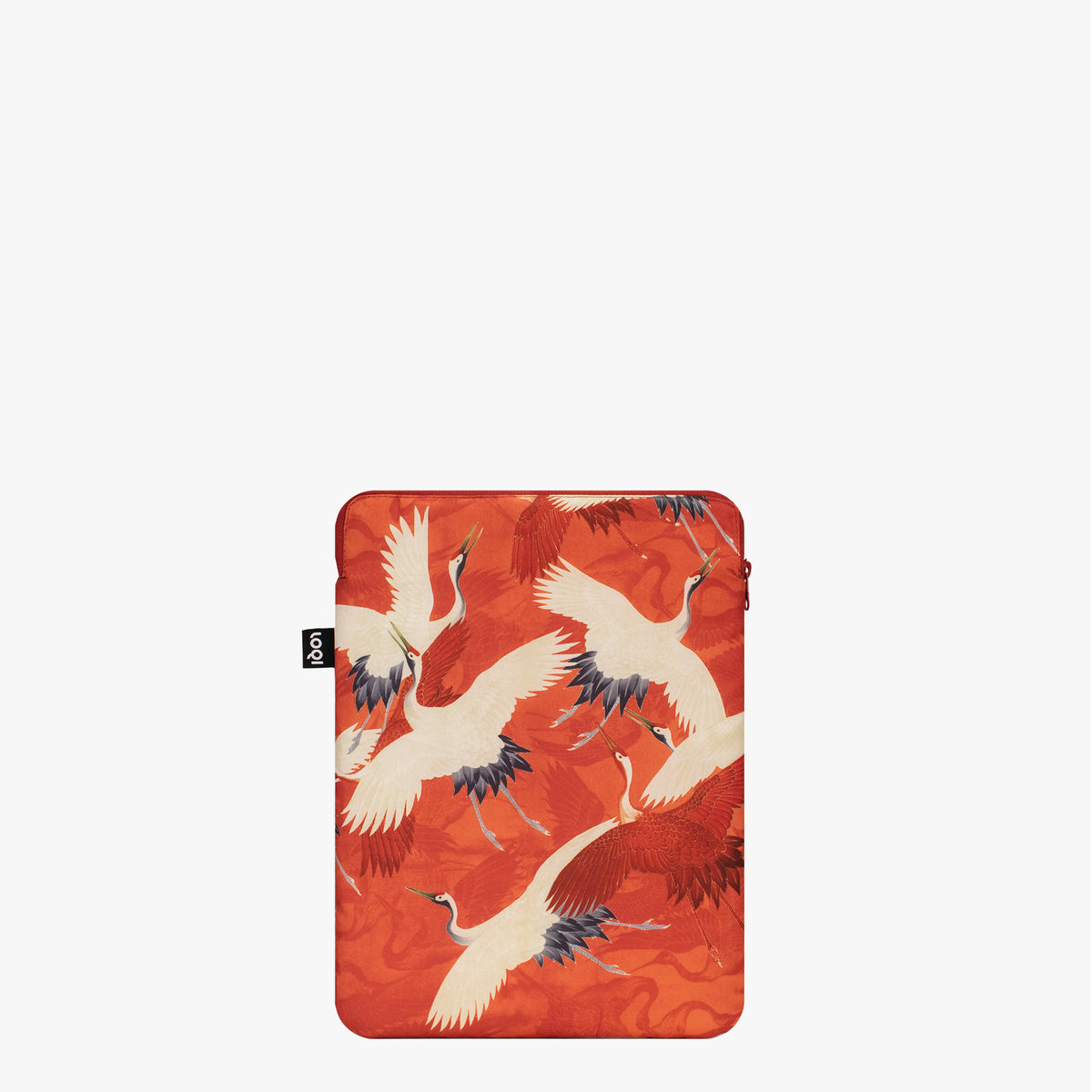 Woman&#39;s Haori with White and Red Cranes Recycled Laptop Cover 24 x 33 cm