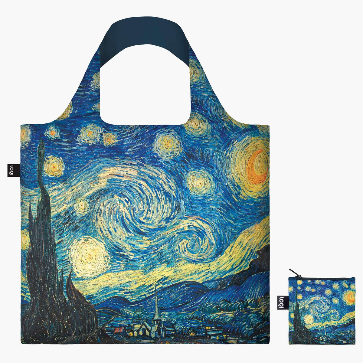 LOQI Vincent van Gogh The Starry Night Recycled Bag, 1889 with Zip Pocket