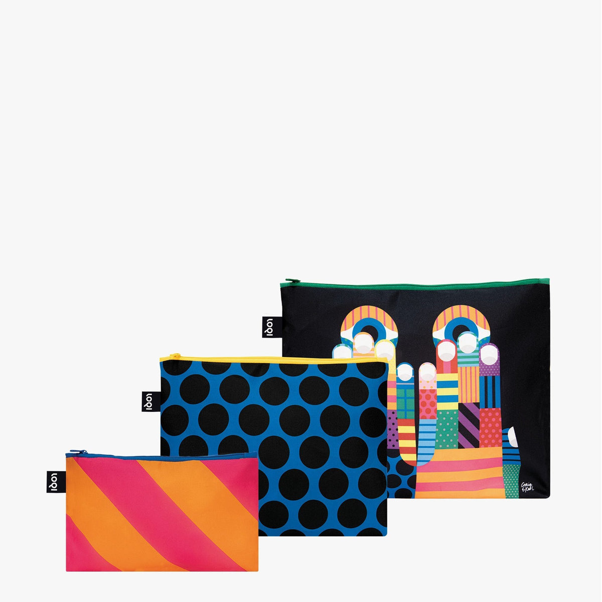 LOQI Craig &amp; Karl Don&#39;t Look Now &amp; We are One Recycled Zip Pockets Set