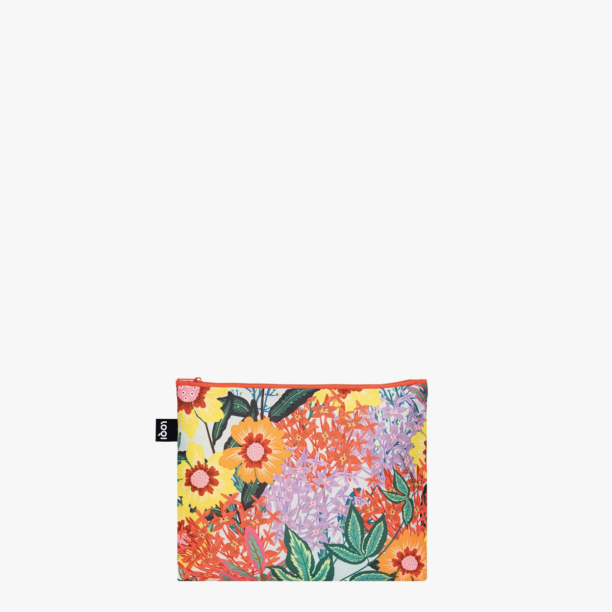 LOQI Pomme Chan Thai Floral &amp; Wild Forest Recycled Zip Pockets Midi